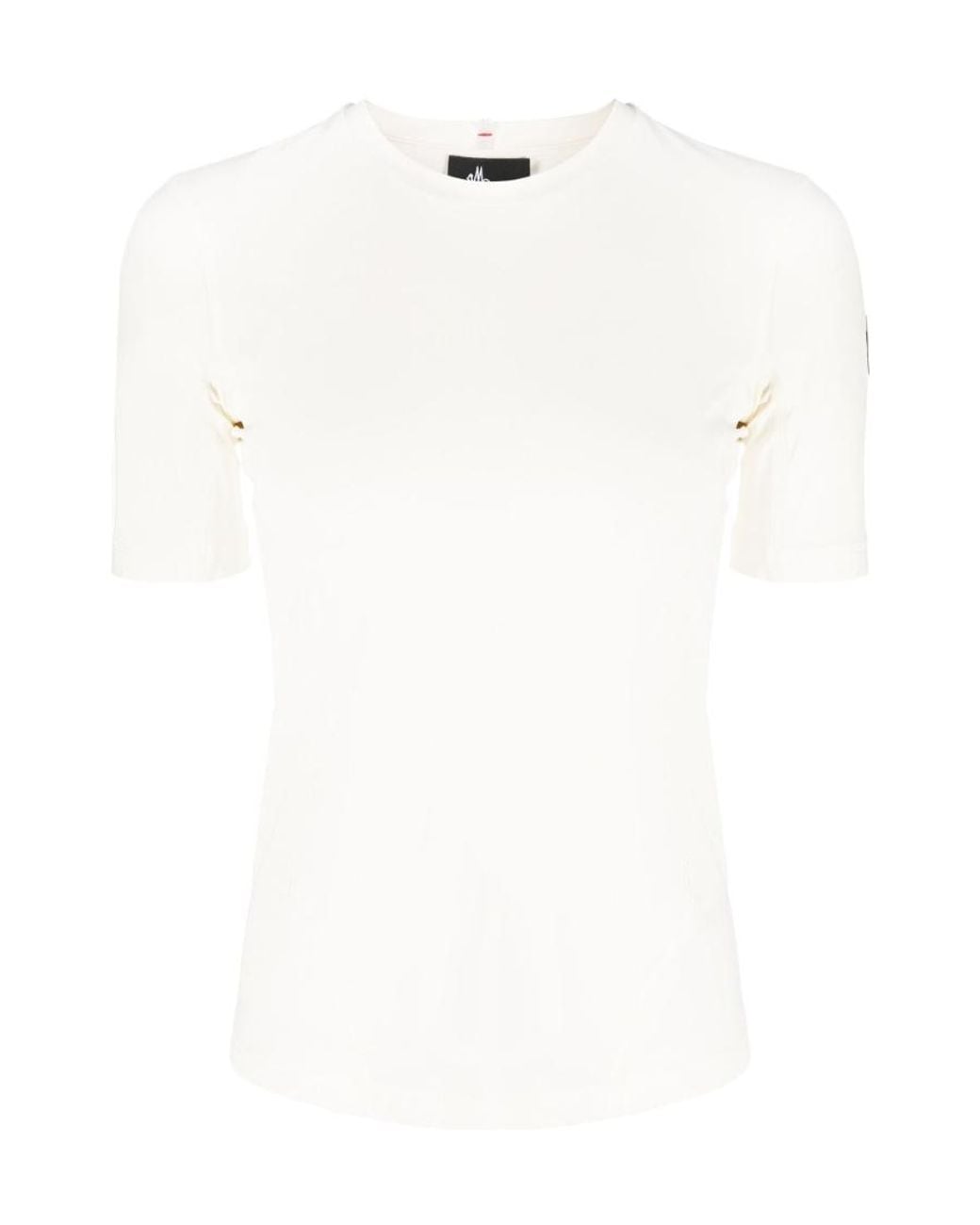 Moncler White Pattern Printed T-Shirt