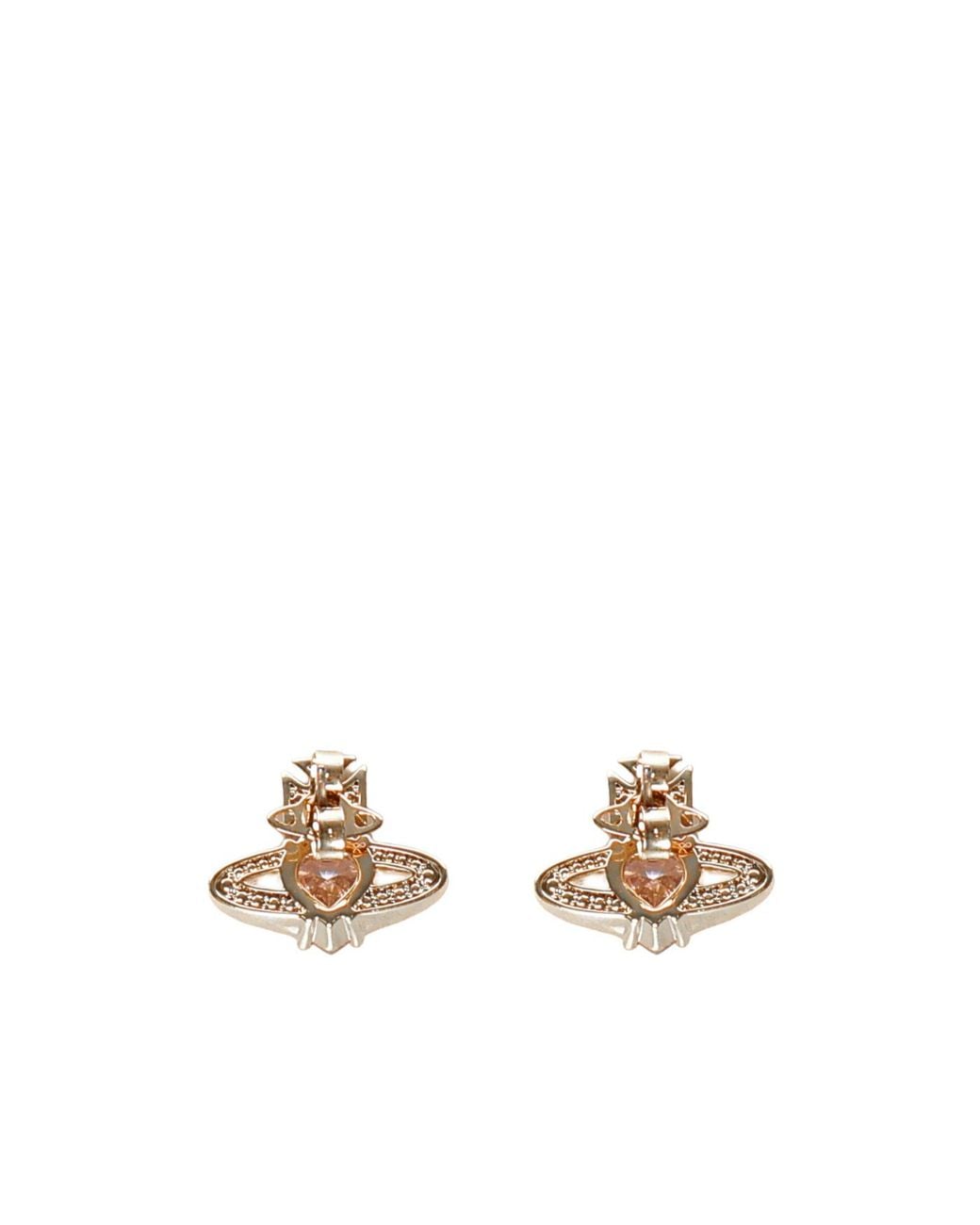 Vivienne Westwood White Embellished Orb-Plaque Earrings