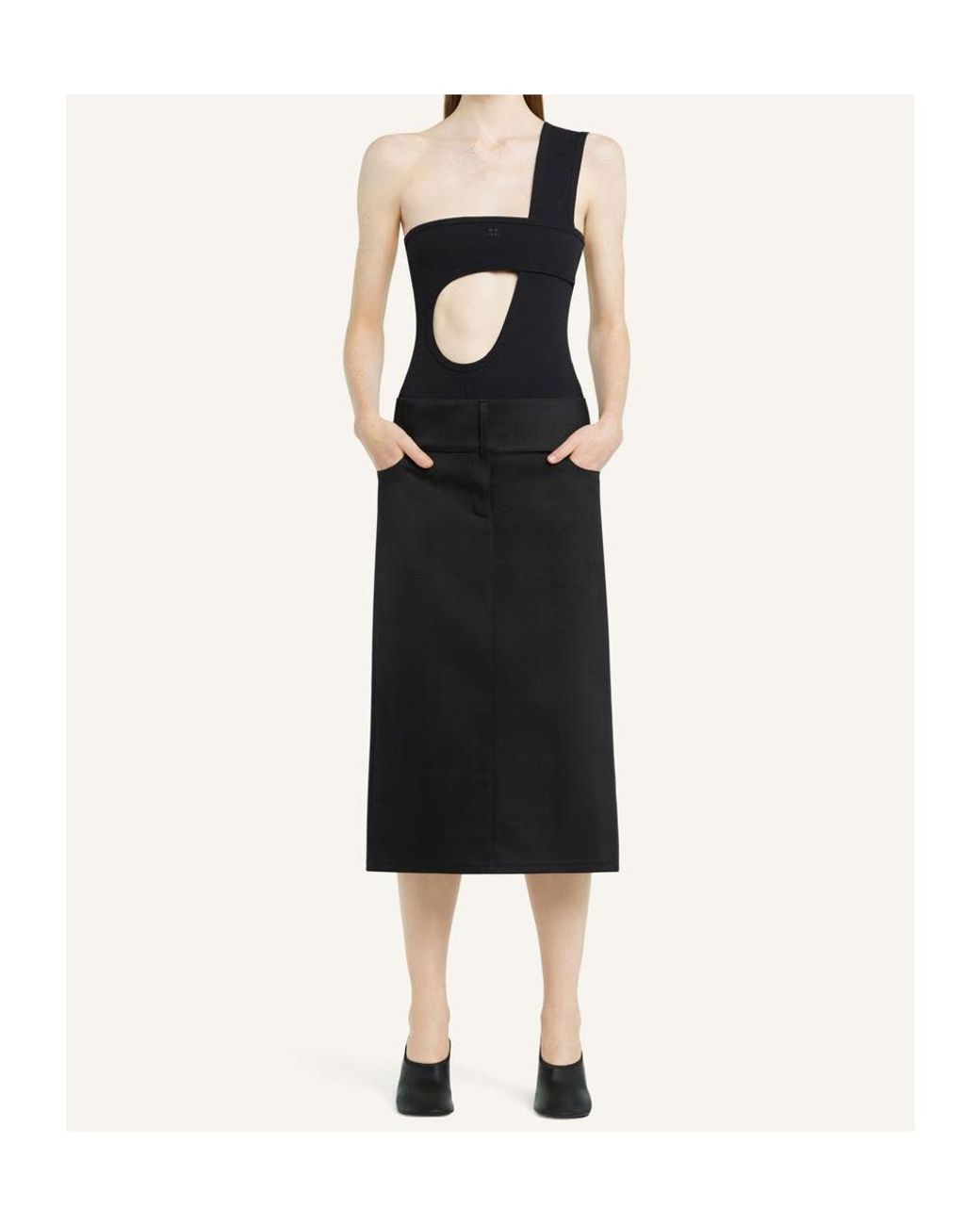 Courreges Black Courrèges A-Line Midi Skirt