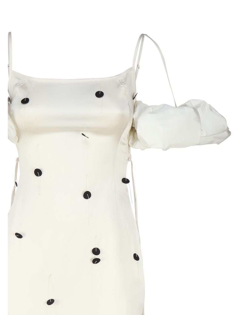 Jacquemus White Chouchou Polka-Dot Midi Dress