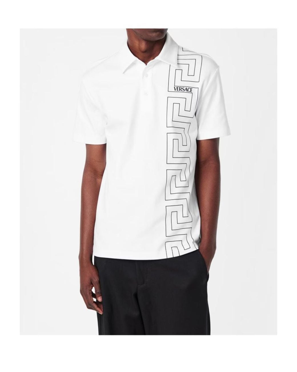 Versace White Grec Tp Polo Sn00 for men