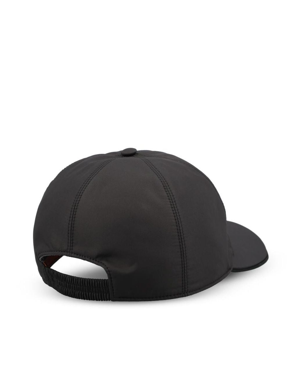 Zegna Black Embroidered Curved Peak Baseball Cap for men