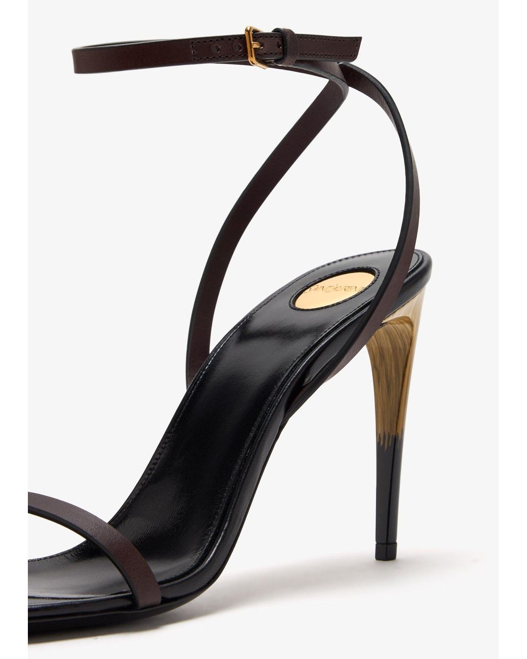 Saint Laurent White Ankle-Strap Heeled Sandals