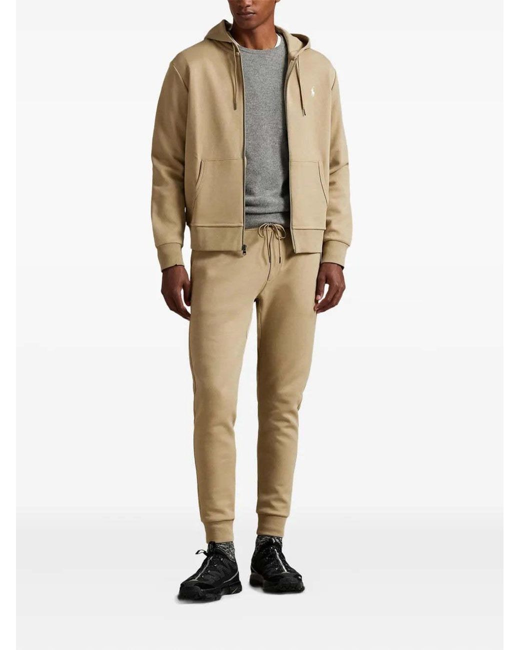 Ralph Lauren White Polo Pony Embroidered Zip-Up Hoodie for men