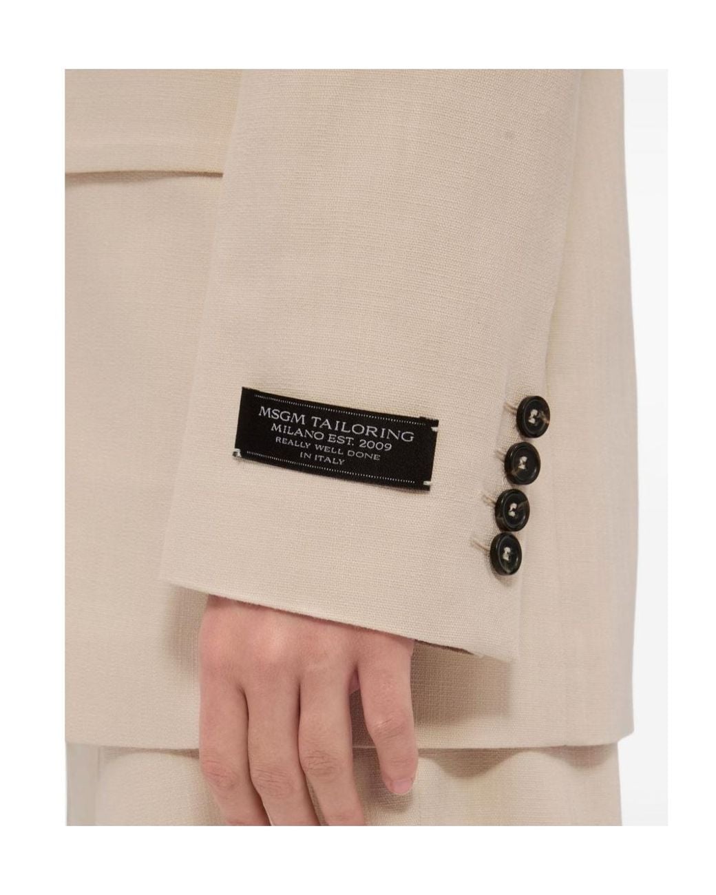 MSGM Natural Double-Breasted Blazer