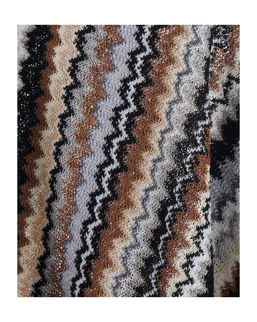 Missoni Brown V-Neck Shawl