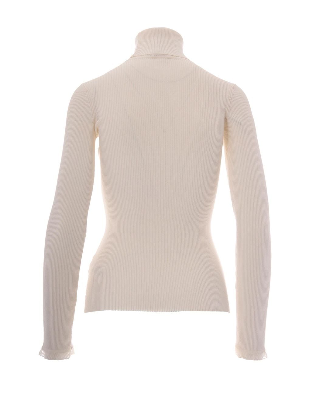 Elisabetta Franchi White Logo Plaque High-Neck Jumper