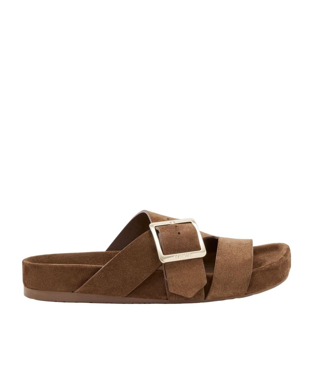 Loewe Brown Ease Buckle Slides
