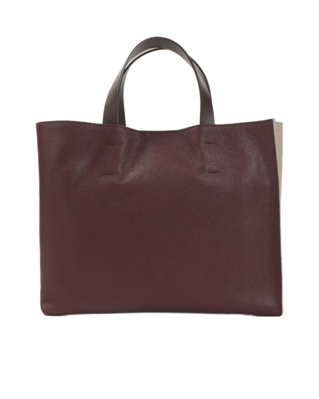 Marni Brown Logo Detailed Top Handle Bag