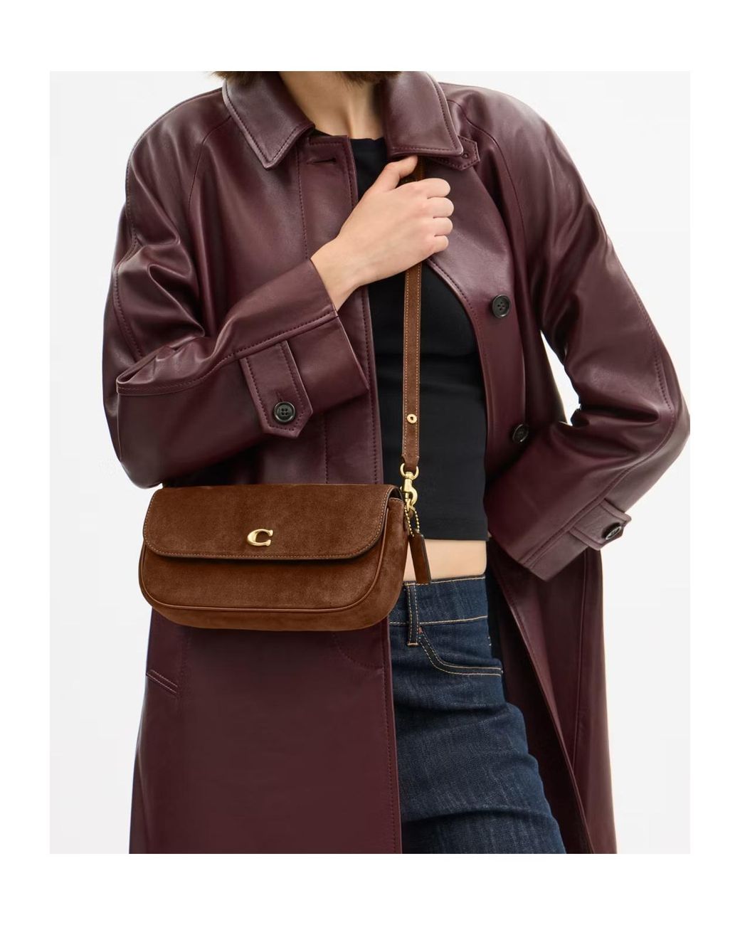 COACH Brown Brook Flap Chain Bag