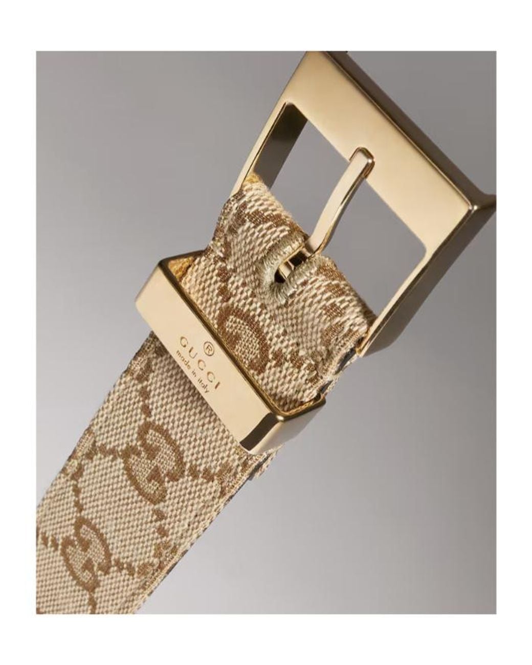 Gucci White Belt With Squared Buckle