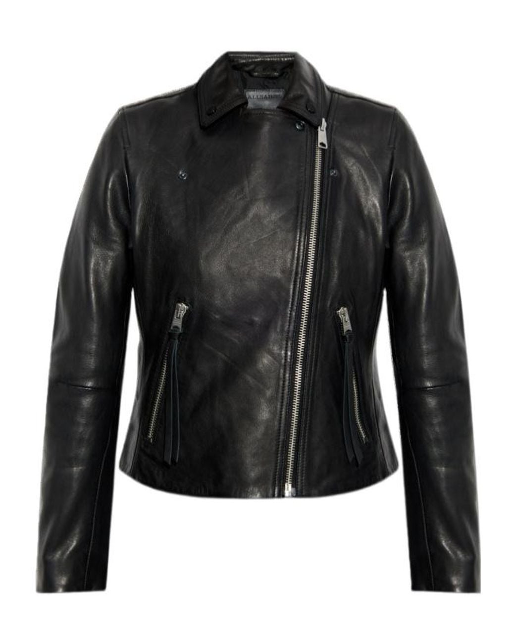 AllSaints Black Classic Biker Jacket