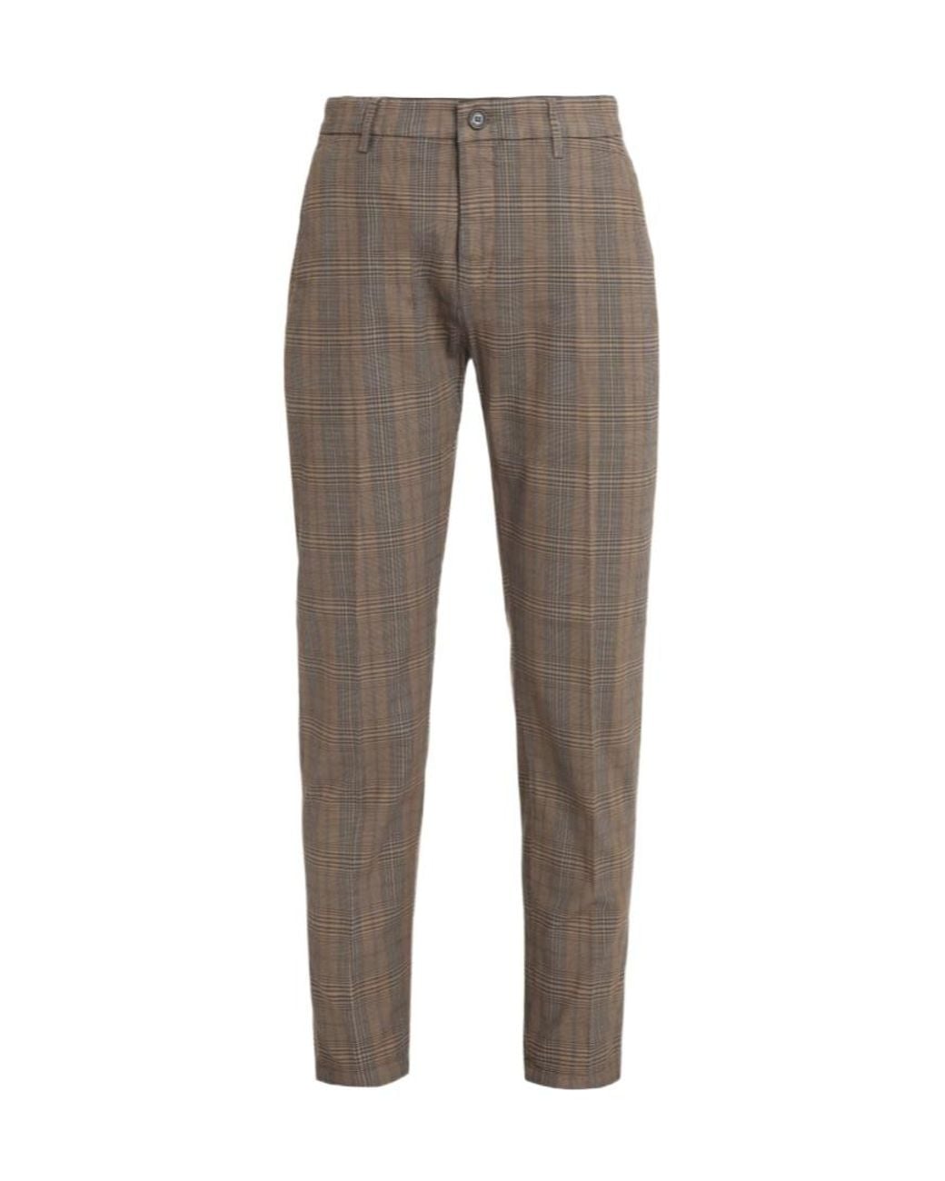 Department 5 Gray Checked Tailored Trousers for men