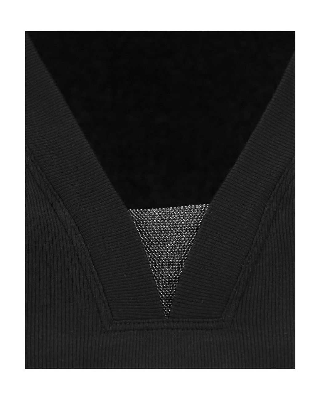 Brunello Cucinelli Black V-Neck Long Sleeved Top