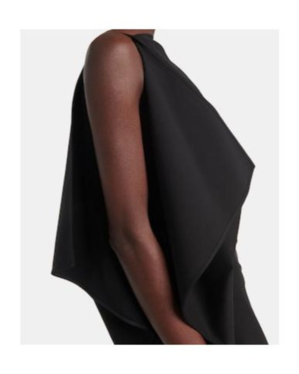 Proenza Schouler Black Elena Draped Wool-Blend Midi Dress