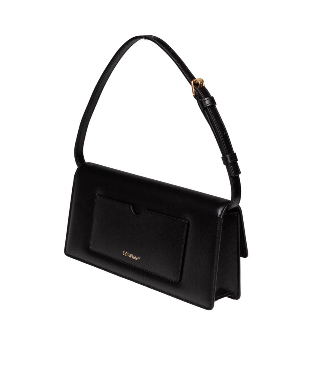 Off-White c/o Virgil Abloh Black Jitney 1.0 Folodover Top Shoulder Bag