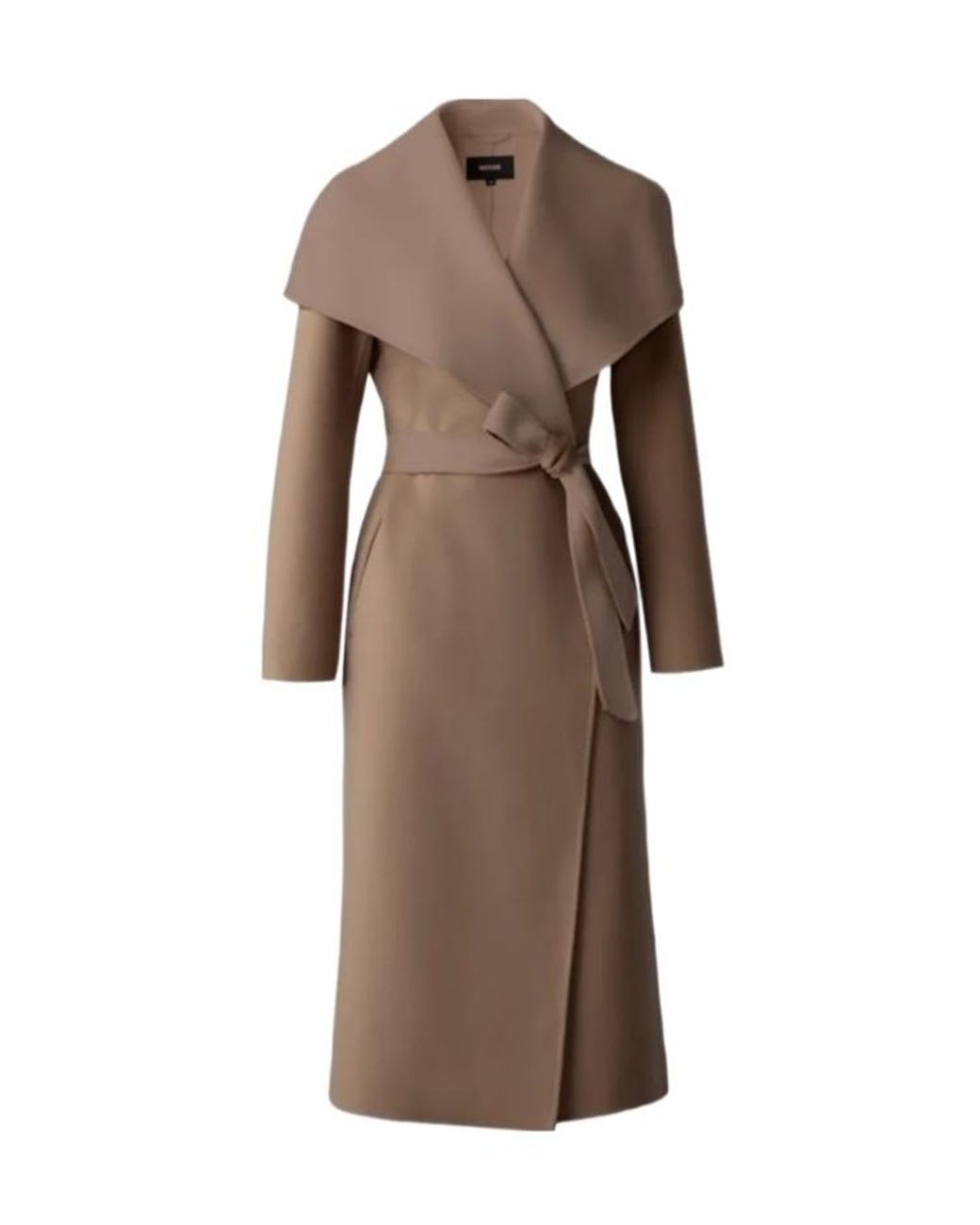 Mackage Brown Mai-Cn Wool Wrap Coat