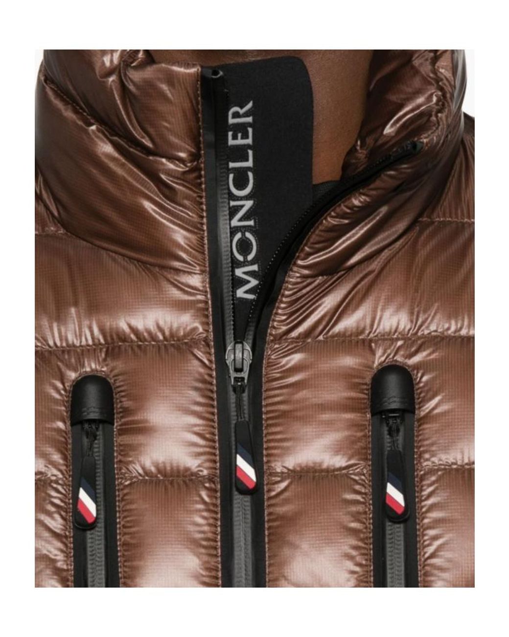 Moncler Brown Grenoble Quilted Zipped Jacket for men