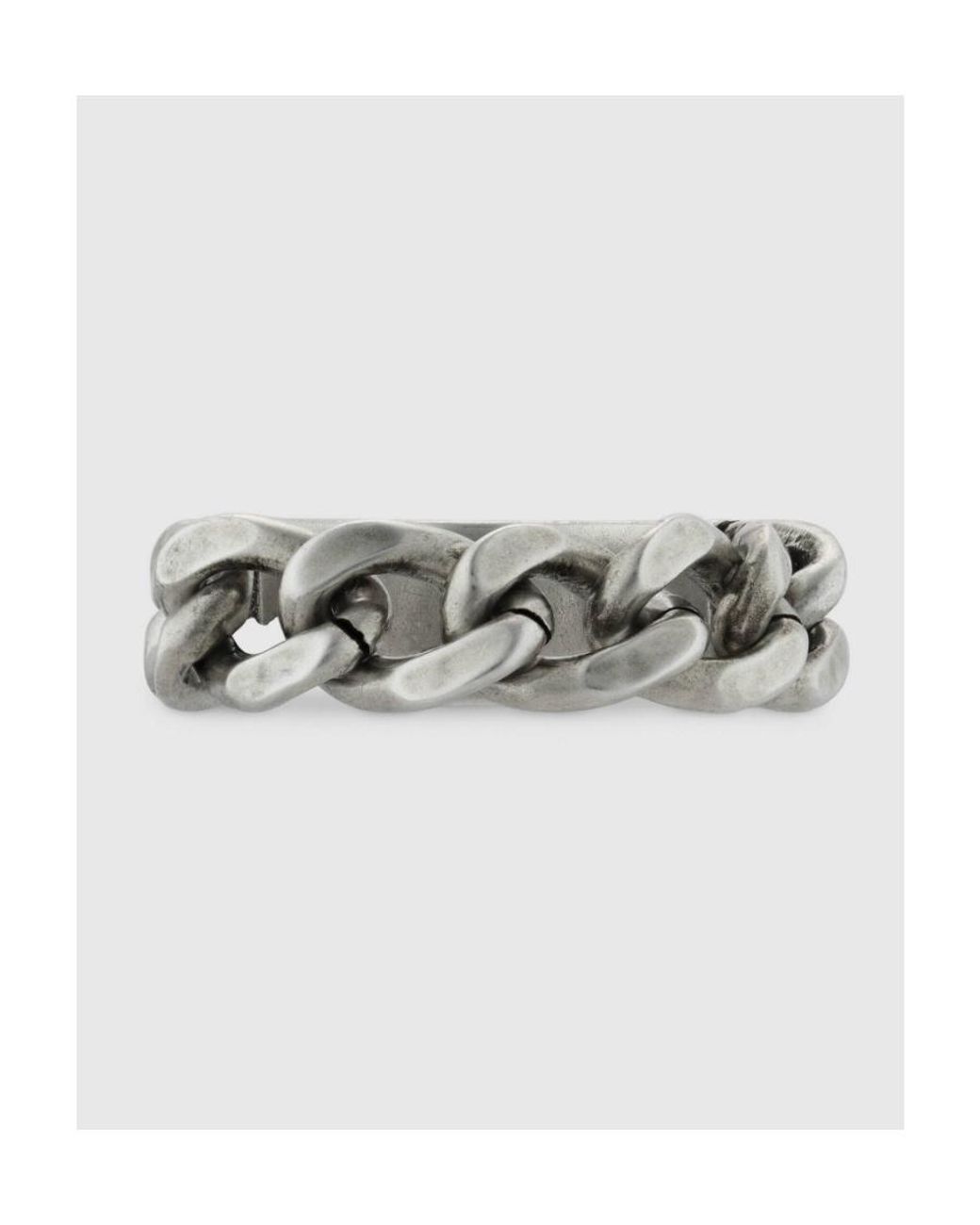 Gucci Blue Logo Enamel Chain Ring