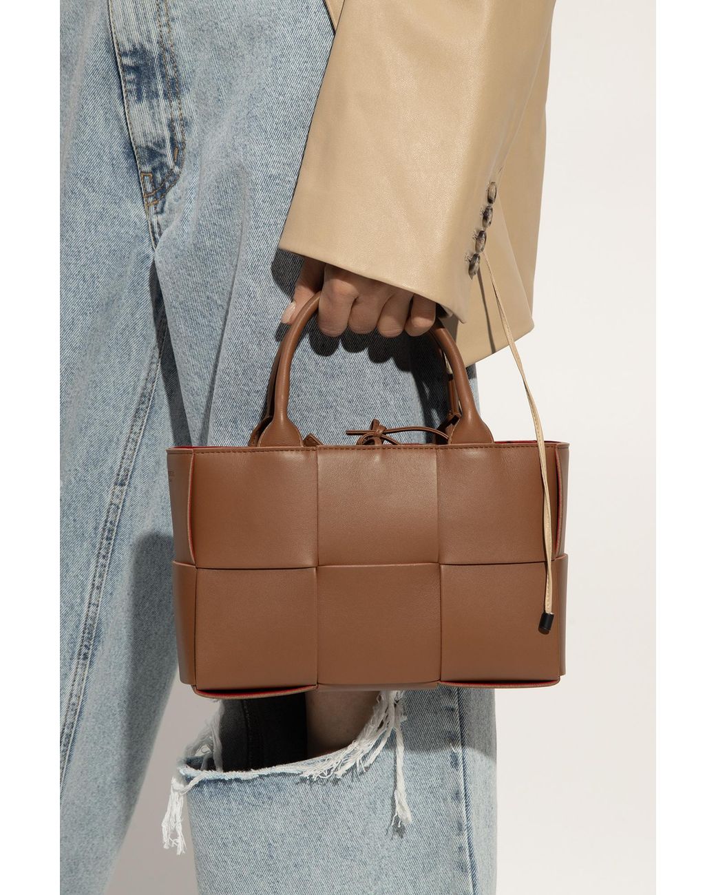 Bottega Veneta Brown Arco Mini Shopper Bag