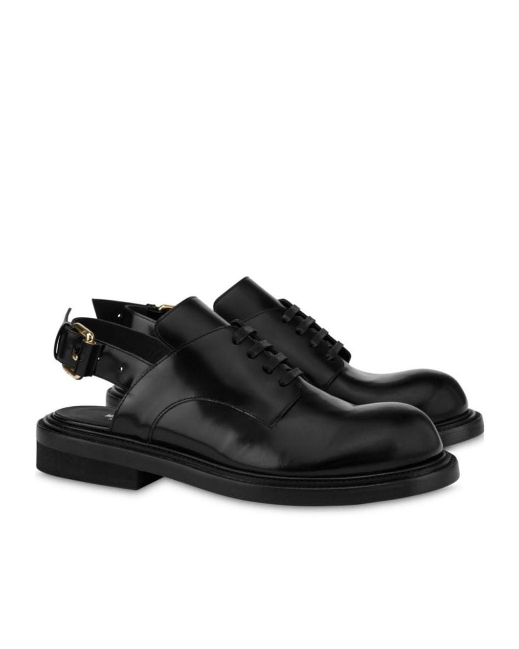 Moschino Black Buckle-Fastening Oxford Shoes for men