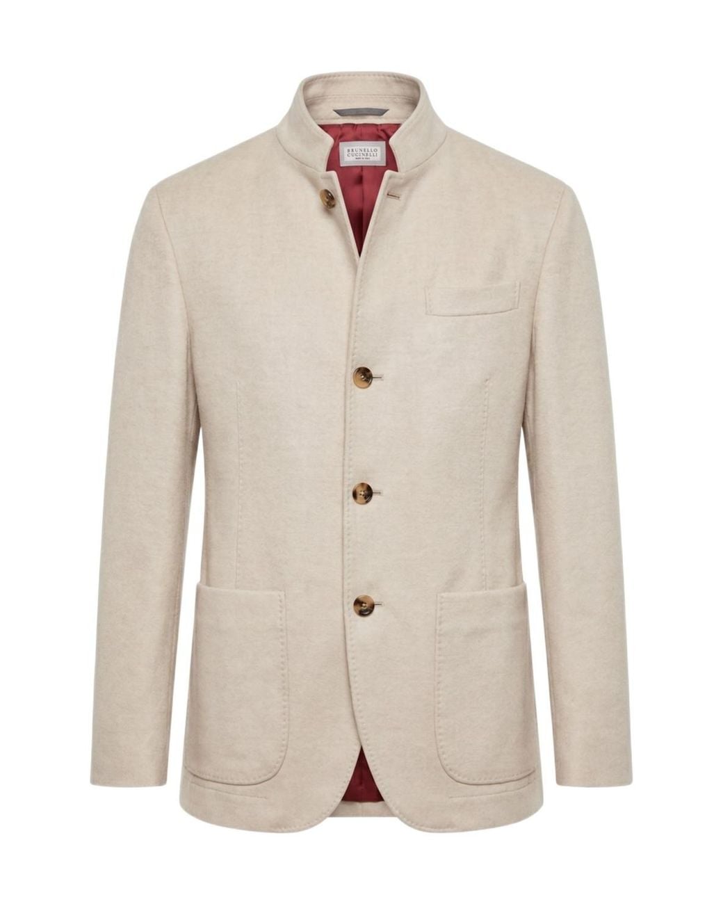 Brunello Cucinelli Natural Lightweight Water-Resistant Cashmere Outerwear Blazer for men