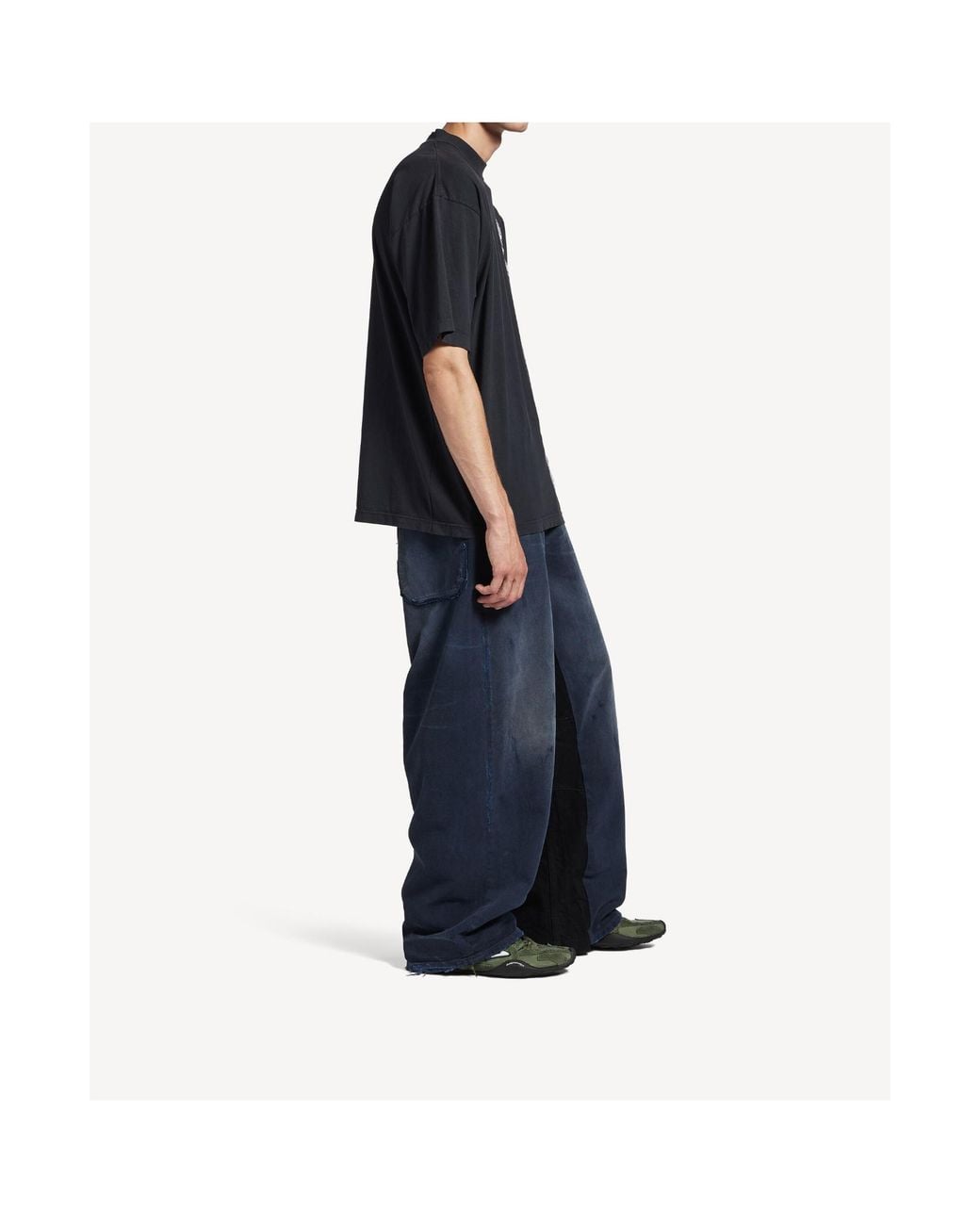 Balenciaga Black Cursive Medium Fit T-Shirt for men