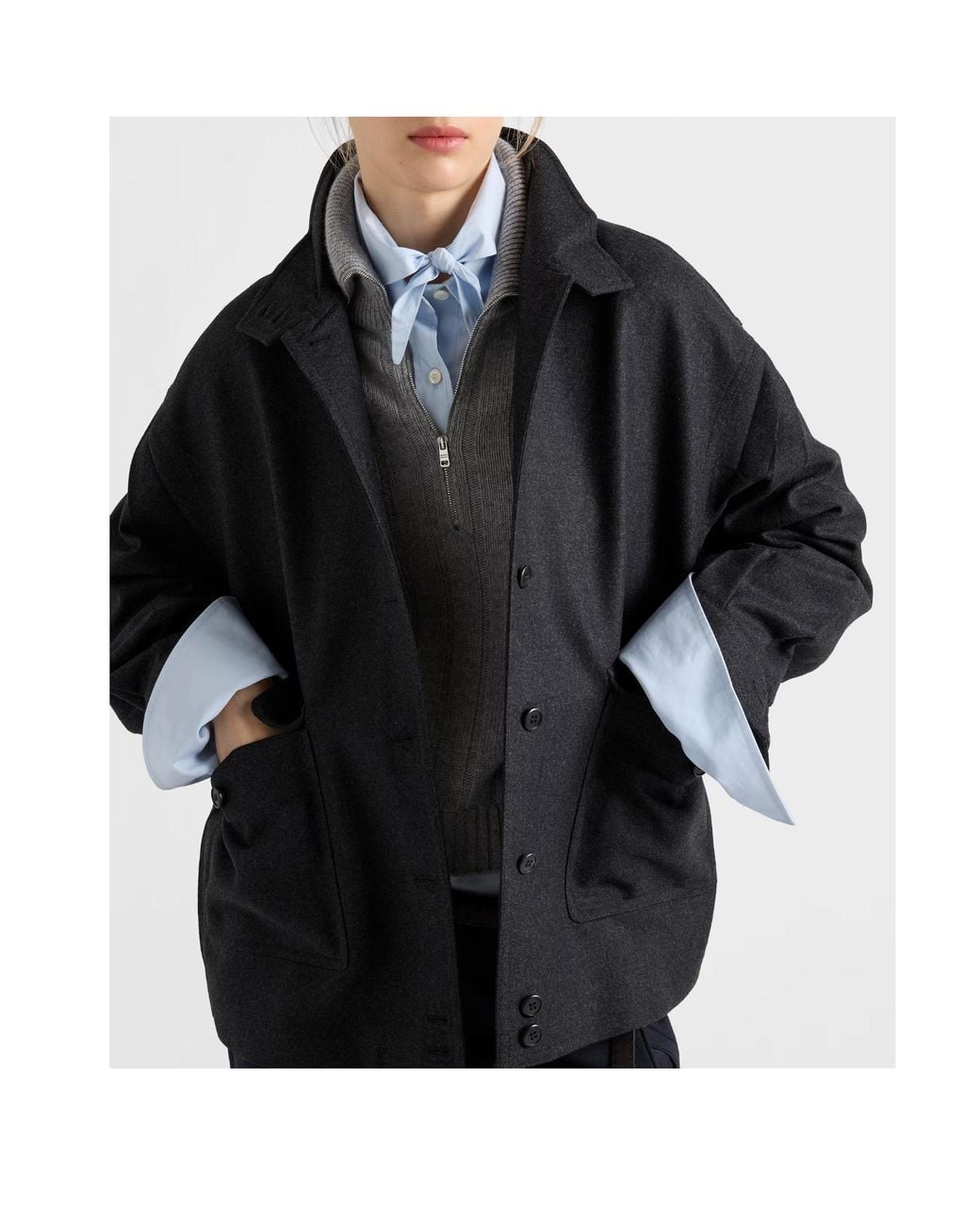 Prada Black Re-Wool Blouson Jacket
