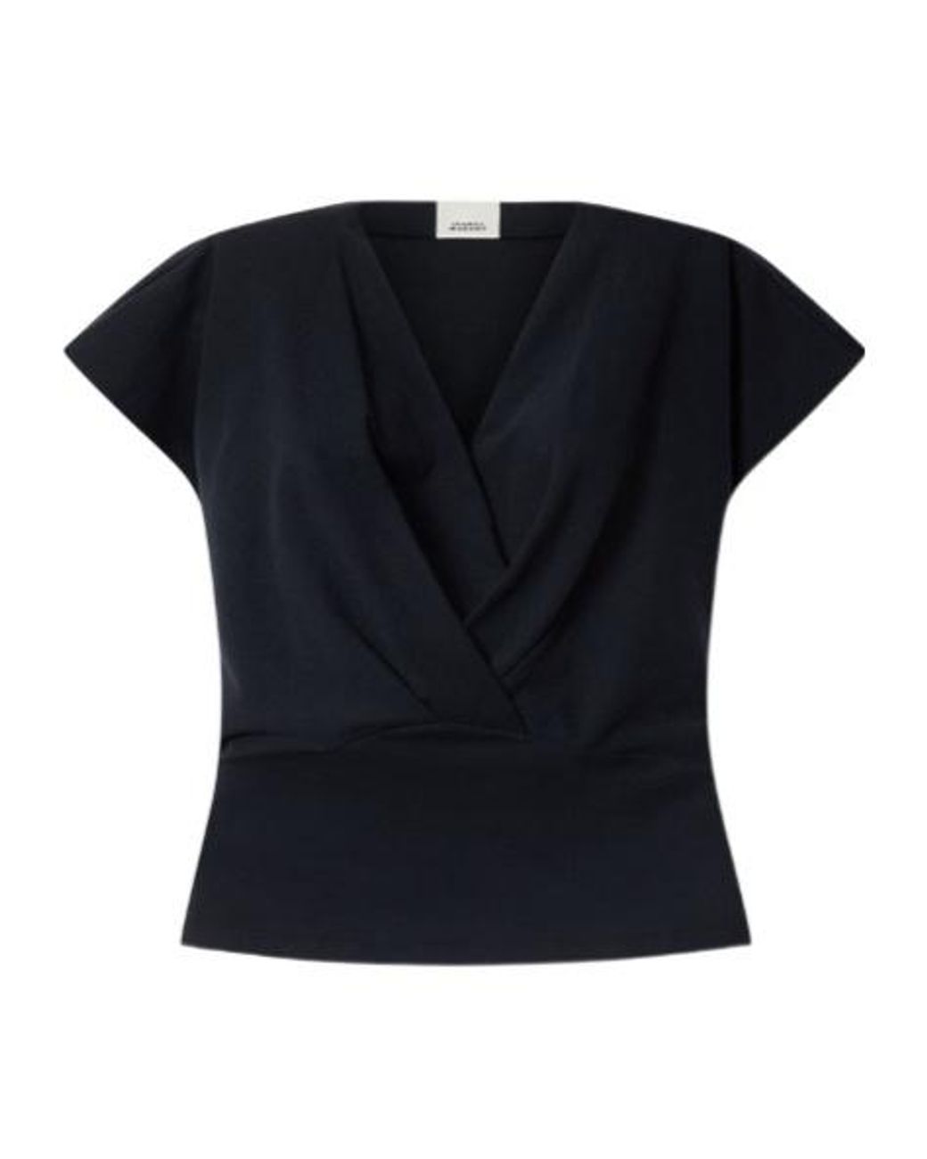 Isabel Marant Black Nadrine Draped V-Neck Top