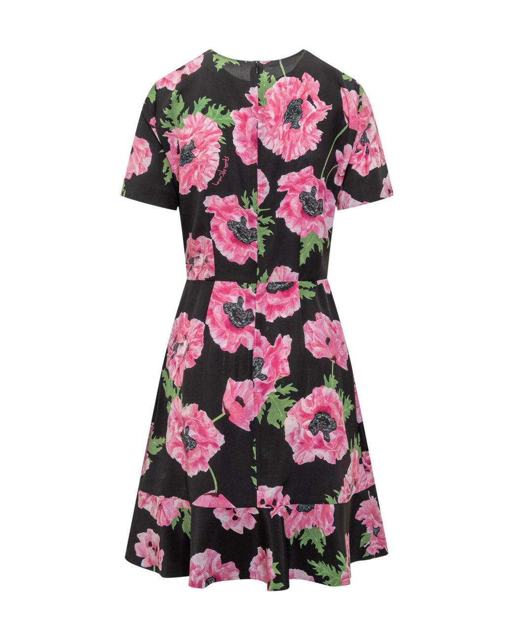 Stella McCartney Black Flower Printed Short-Sleeve Dress