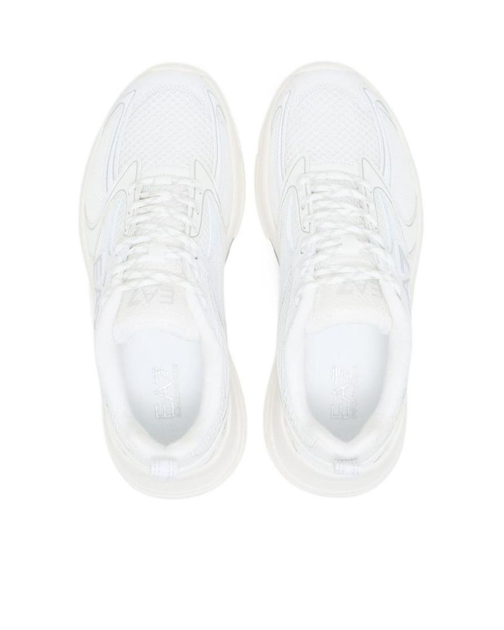 EA7 White Predator Logo-Detail Sneakers
