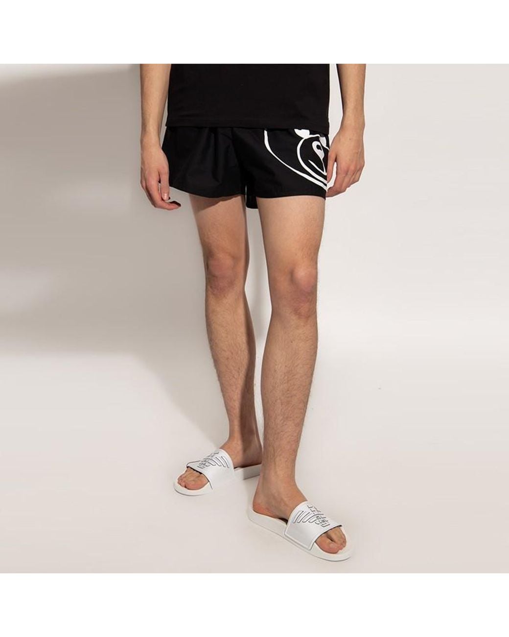 Moschino Black Logo Detail Shorts for men