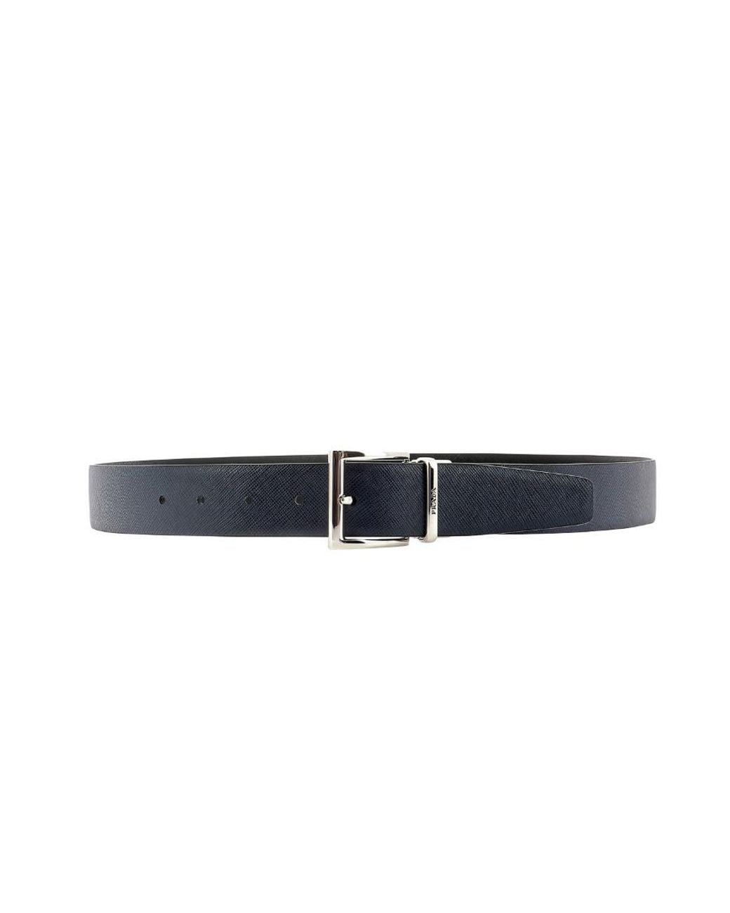 Prada White Logo-Detailed Reversible Buckle Belt for men