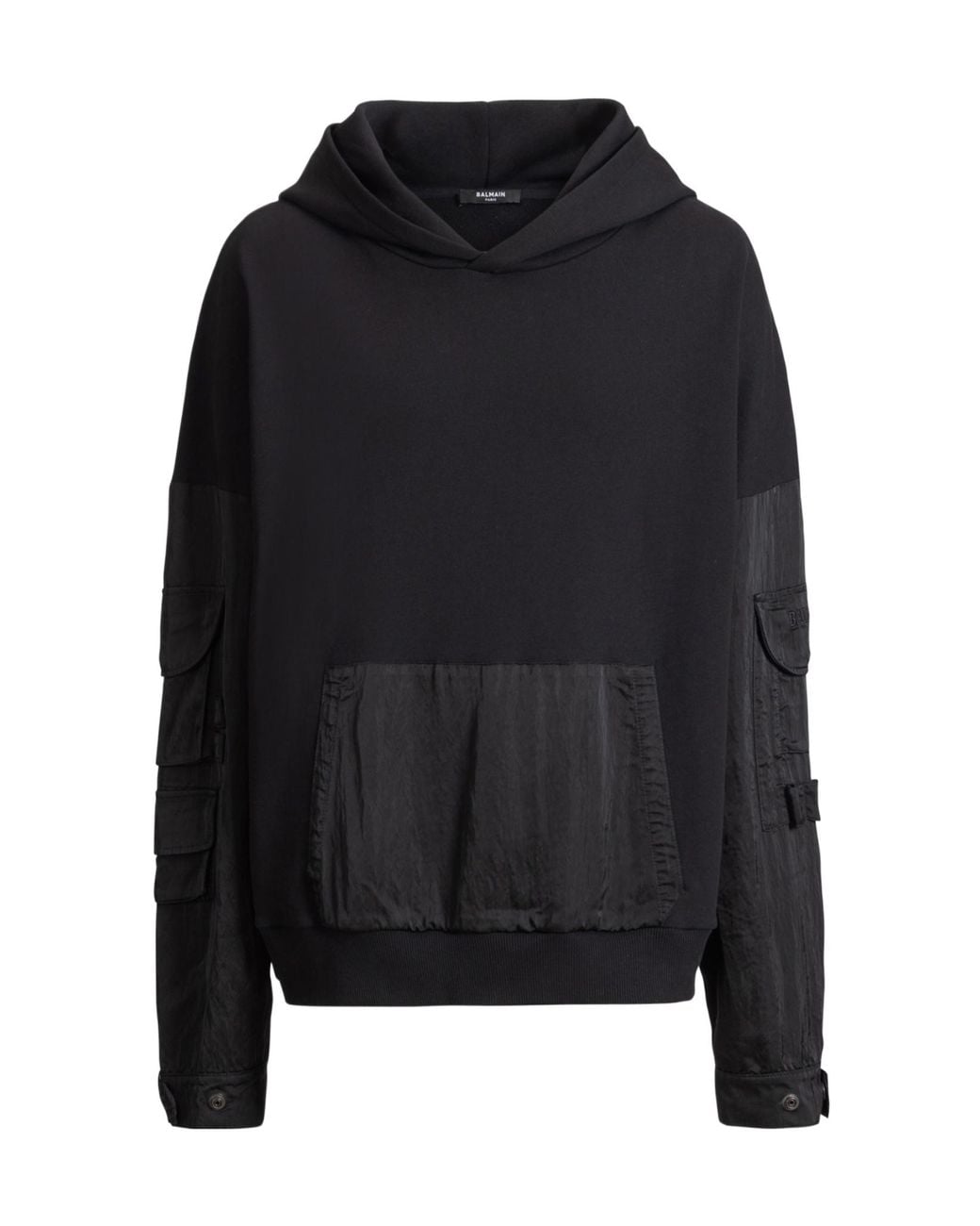 Balmain Black Vintage Utility Hoodie for men