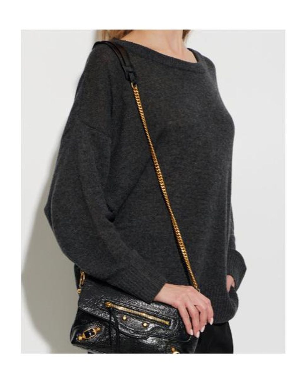 Balenciaga Black Long-Sleeve Knit Top