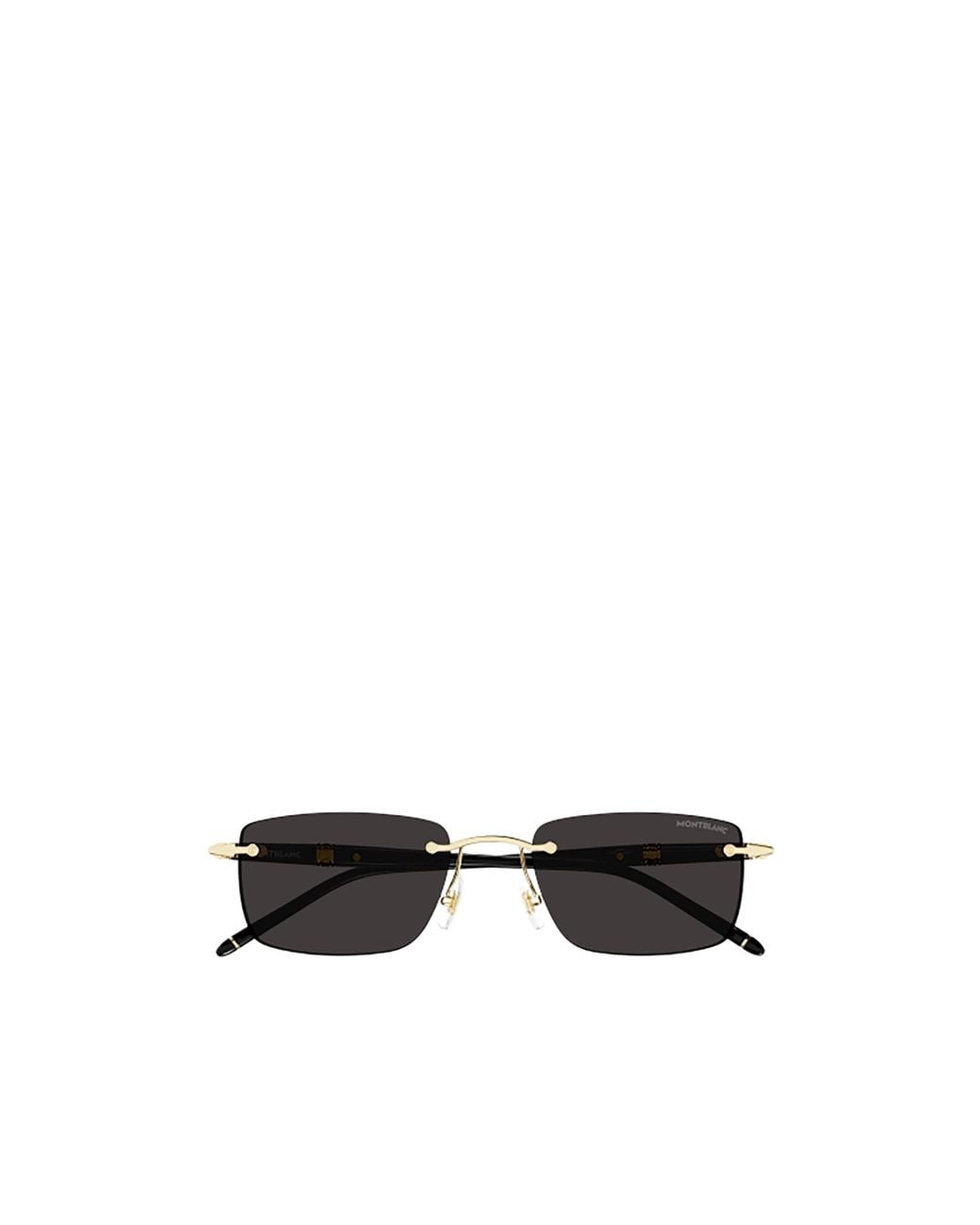 Montblanc White Eyewear Rectangular Frame Sunglasses