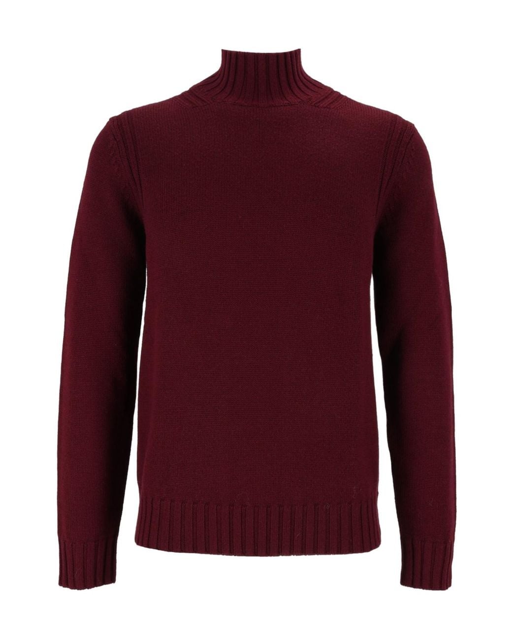 Ballantyne Red Ribbed Turtleneck Knitted Jumper for men