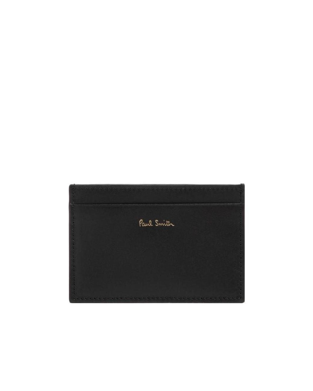 Paul Smith Black Logo Embossed Striped Cardholder for men