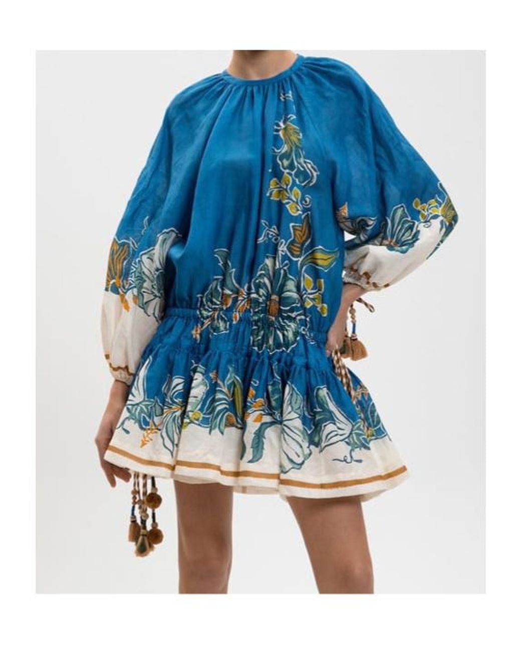 ALÉMAIS Blue Long-Sleeved Dress