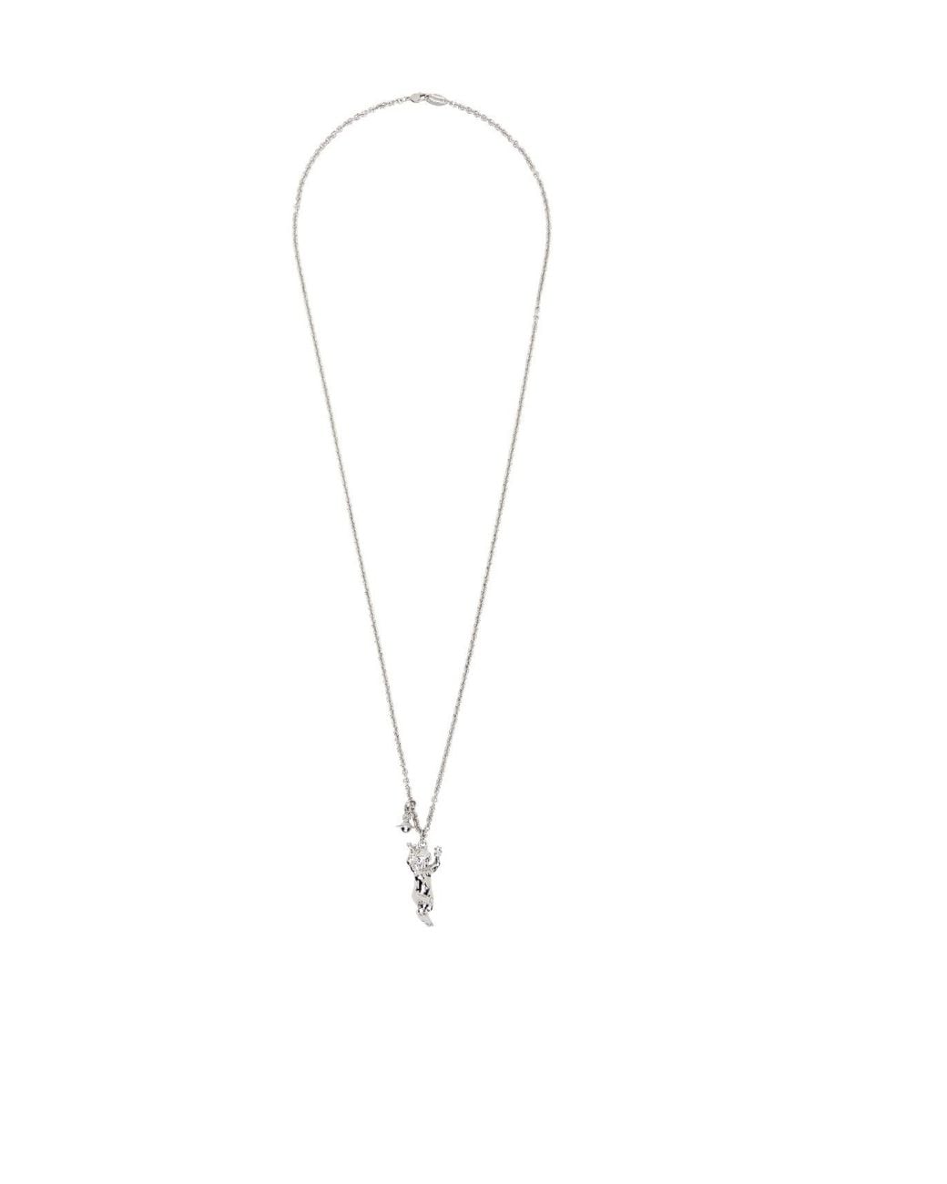 Vivienne Westwood White Orb Pendant Lobster Clasp Necklace for men