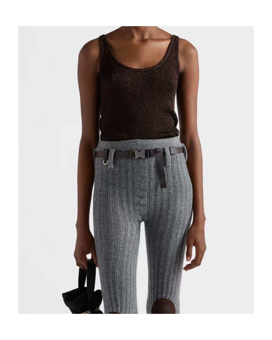 Prada Black Lamé Tank Top