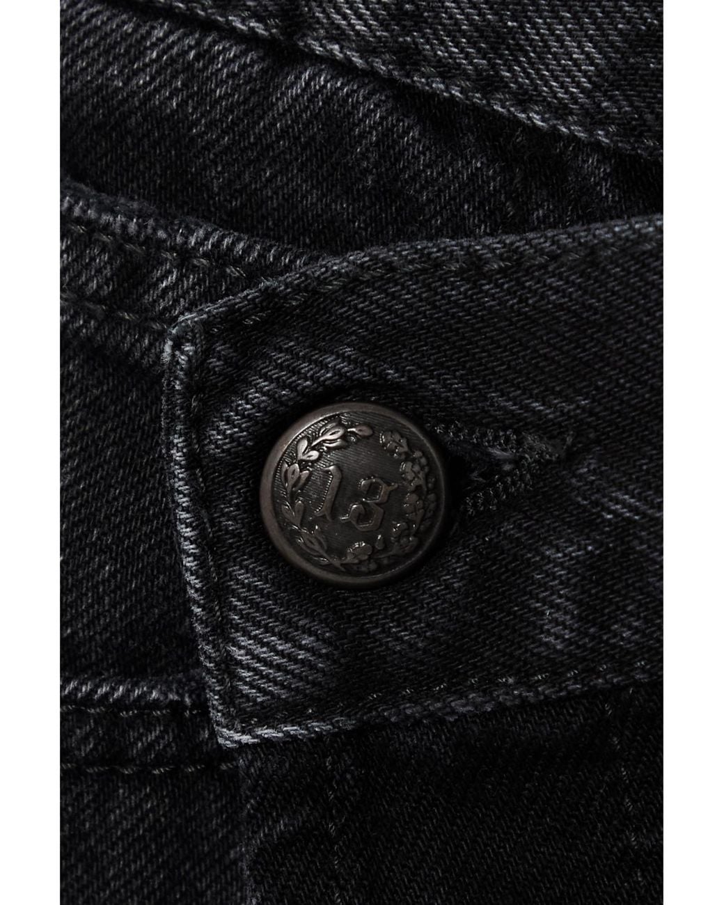 R13 Black Cross-Designed Denim Shorts