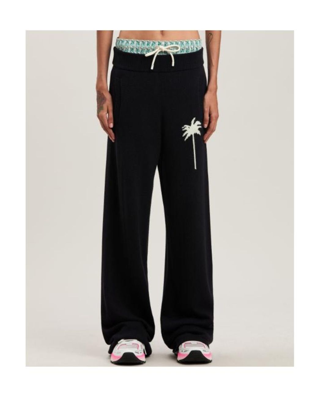 Palm Angels Black Palms Knit Pants