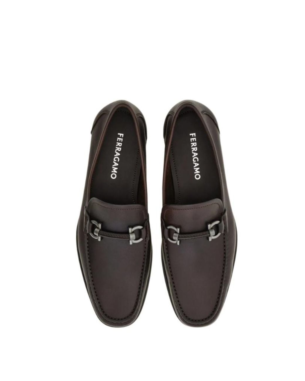 Ferragamo Black Gancini Buckle Loafers for men