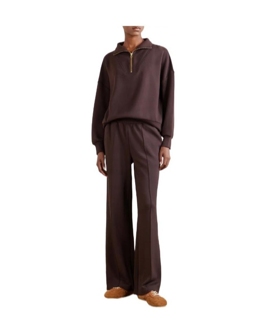 Varley Purple Loose-Fitting Double-Knit Trousers