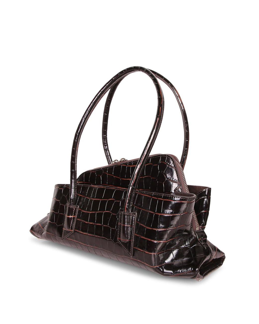The Attico Black The Embossed Zipped Tote Bag