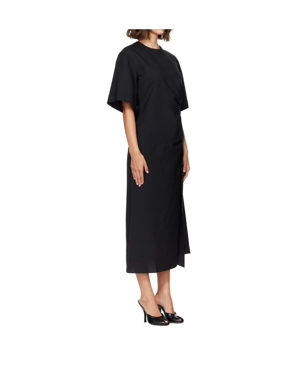 Rohe Black Short-Sleeved Midi Dress