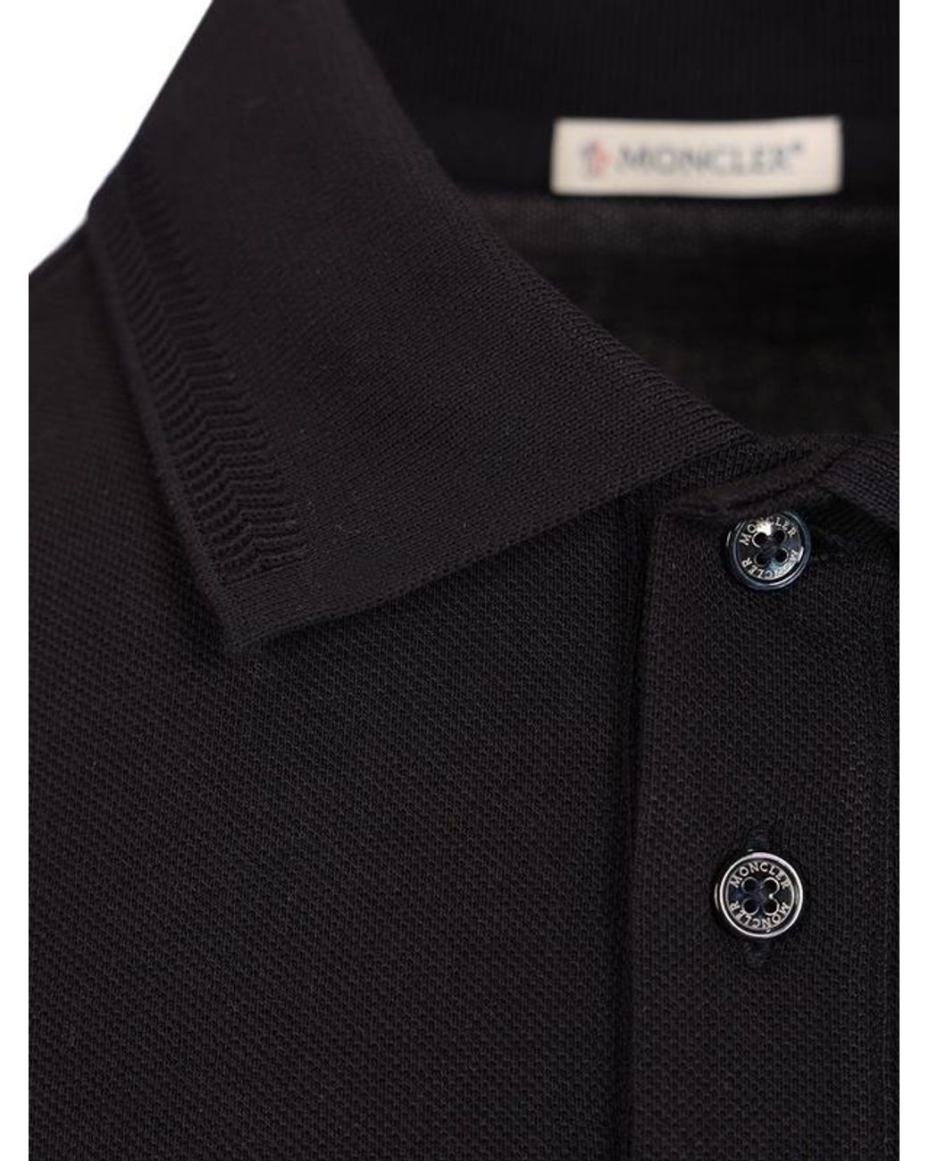 Moncler Blue Logo Patch Short-Sleeved Polo Shirt for men