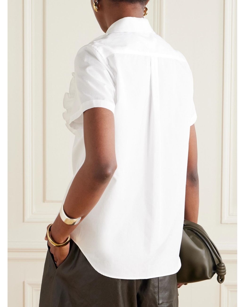 Comme des Garçons White Solid Color Long-Sleeve Shirt