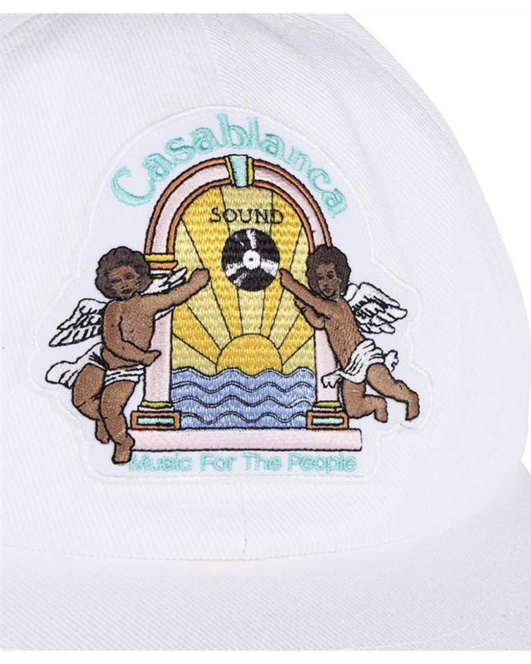 Casablanca White Logo Embroidered Baseball Cap for men